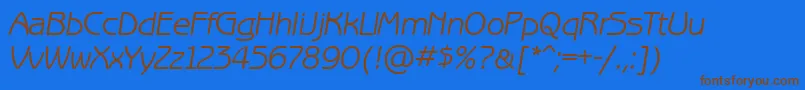 BenguiatgothiccttItalic Font – Brown Fonts on Blue Background