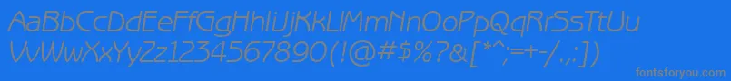 フォントBenguiatgothiccttItalic – 青い背景に灰色の文字