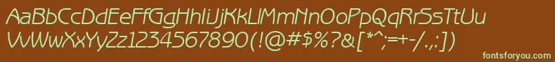 BenguiatgothiccttItalic Font – Green Fonts on Brown Background