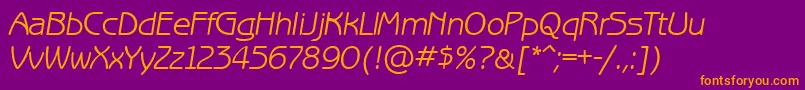 BenguiatgothiccttItalic Font – Orange Fonts on Purple Background