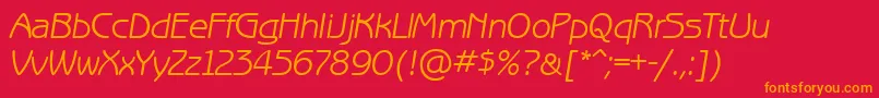 BenguiatgothiccttItalic Font – Orange Fonts on Red Background