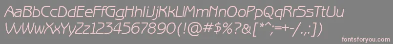フォントBenguiatgothiccttItalic – 灰色の背景にピンクのフォント