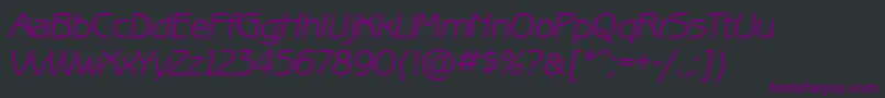 フォントBenguiatgothiccttItalic – 黒い背景に紫のフォント