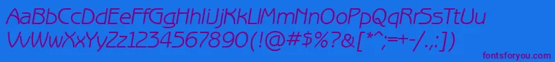 BenguiatgothiccttItalic Font – Purple Fonts on Blue Background