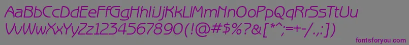 BenguiatgothiccttItalic Font – Purple Fonts on Gray Background