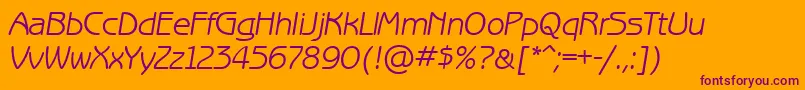 BenguiatgothiccttItalic Font – Purple Fonts on Orange Background