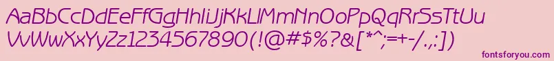BenguiatgothiccttItalic Font – Purple Fonts on Pink Background