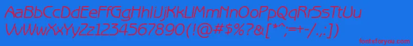 BenguiatgothiccttItalic Font – Red Fonts on Blue Background