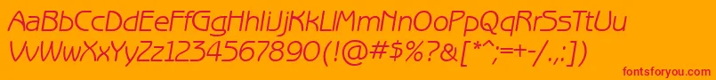 BenguiatgothiccttItalic Font – Red Fonts on Orange Background