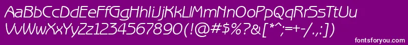 フォントBenguiatgothiccttItalic – 紫の背景に白い文字