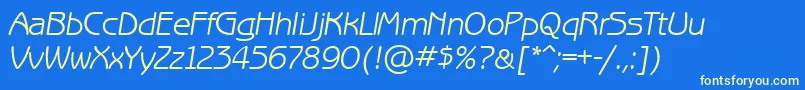 BenguiatgothiccttItalic Font – Yellow Fonts on Blue Background