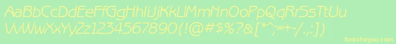 BenguiatgothiccttItalic Font – Yellow Fonts on Green Background