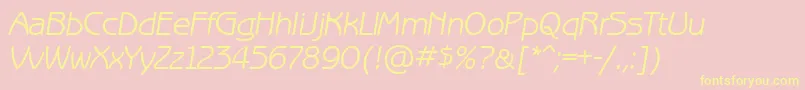 BenguiatgothiccttItalic Font – Yellow Fonts on Pink Background