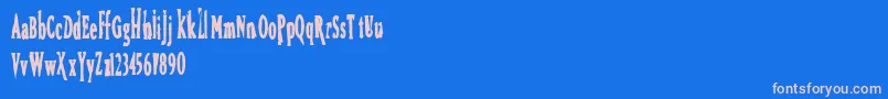 Bird Font – Pink Fonts on Blue Background
