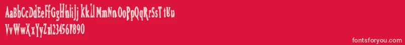 Fonte Bird – fontes rosa em um fundo vermelho