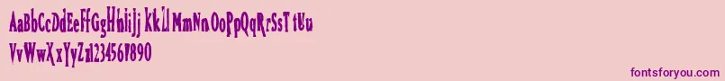 Bird Font – Purple Fonts on Pink Background