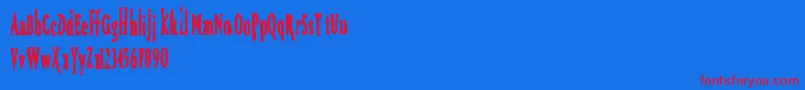 Fonte Bird – fontes vermelhas em um fundo azul
