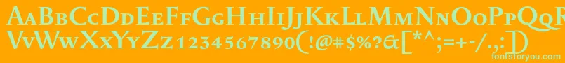 Шрифт SerapioniiscBold – зелёные шрифты на оранжевом фоне