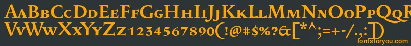 SerapioniiscBold-fontti – oranssit fontit mustalla taustalla