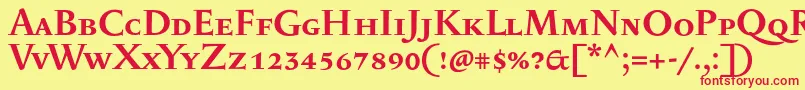 SerapioniiscBold Font – Red Fonts on Yellow Background