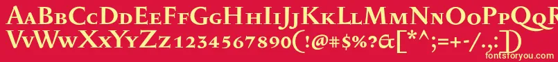 SerapioniiscBold Font – Yellow Fonts on Red Background