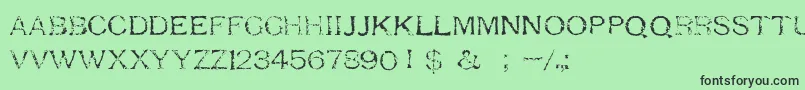RespessCapsLight Font – Black Fonts on Green Background
