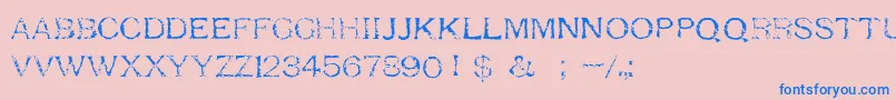 RespessCapsLight Font – Blue Fonts on Pink Background