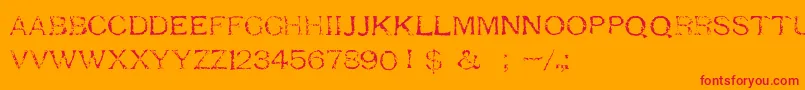 RespessCapsLight Font – Red Fonts on Orange Background