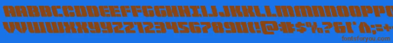 Warpthrusterleft Font – Brown Fonts on Blue Background