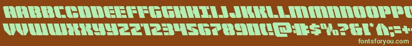 Warpthrusterleft Font – Green Fonts on Brown Background