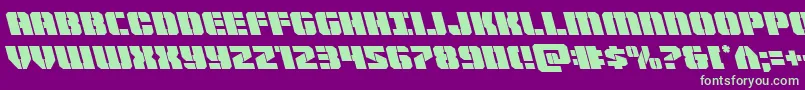 Warpthrusterleft Font – Green Fonts on Purple Background