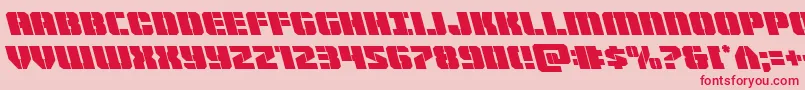 Warpthrusterleft Font – Red Fonts on Pink Background