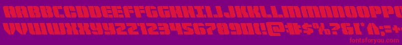 Warpthrusterleft-Schriftart – Rote Schriften auf violettem Hintergrund