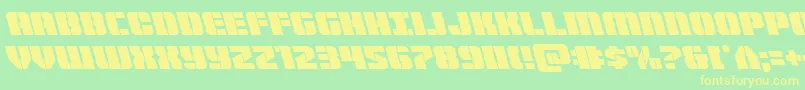 En savoir plus sur la police Warpthrusterleft Police Warpthrusterleft – polices jaunes sur fond vert