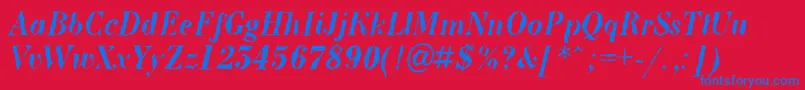 ABodoninovabrkBolditalic Font – Blue Fonts on Red Background