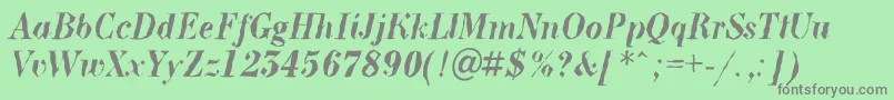 ABodoninovabrkBolditalic Font – Gray Fonts on Green Background