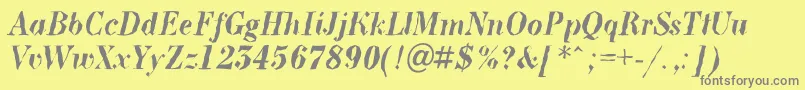 フォントABodoninovabrkBolditalic – 黄色の背景に灰色の文字