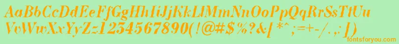 ABodoninovabrkBolditalic Font – Orange Fonts on Green Background