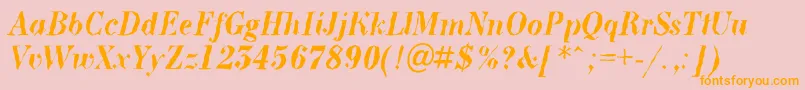 ABodoninovabrkBolditalic Font – Orange Fonts on Pink Background