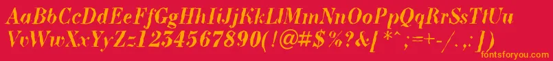 ABodoninovabrkBolditalic Font – Orange Fonts on Red Background