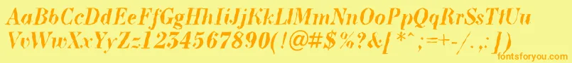 ABodoninovabrkBolditalic Font – Orange Fonts on Yellow Background