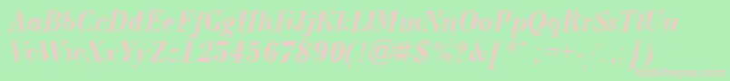 ABodoninovabrkBolditalic Font – Pink Fonts on Green Background