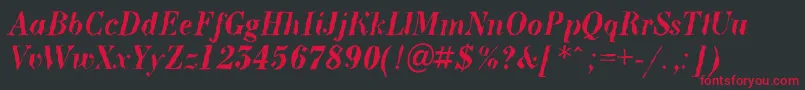 ABodoninovabrkBolditalic Font – Red Fonts on Black Background