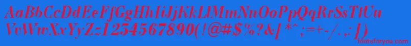 ABodoninovabrkBolditalic Font – Red Fonts on Blue Background