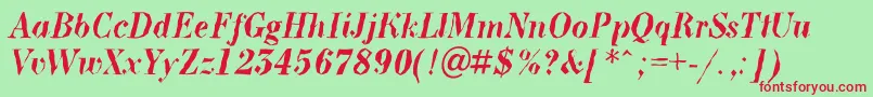 ABodoninovabrkBolditalic Font – Red Fonts on Green Background