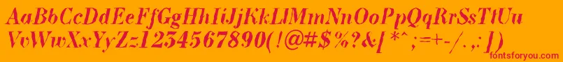 ABodoninovabrkBolditalic Font – Red Fonts on Orange Background