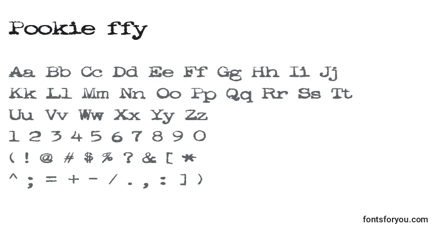 Czcionka Pookie ffy – alfabet, cyfry, specjalne znaki