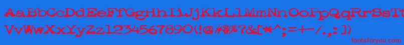 Pookie ffy Font – Red Fonts on Blue Background