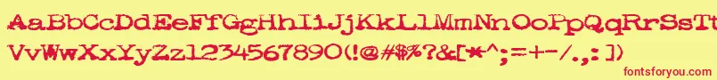 Pookie ffy Font – Red Fonts on Yellow Background