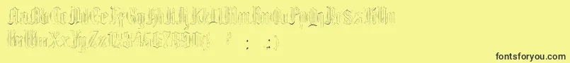 EthelvinaLight Font – Black Fonts on Yellow Background
